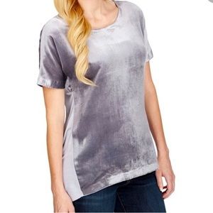 {NWT} Lucky Brand Velvet Tee Small Gray